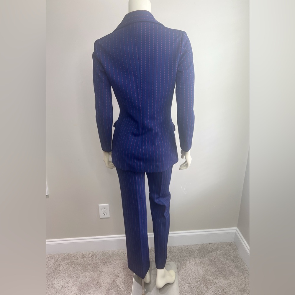 Navy blue with red pinstripe pantsuit - Picture 4 of 11